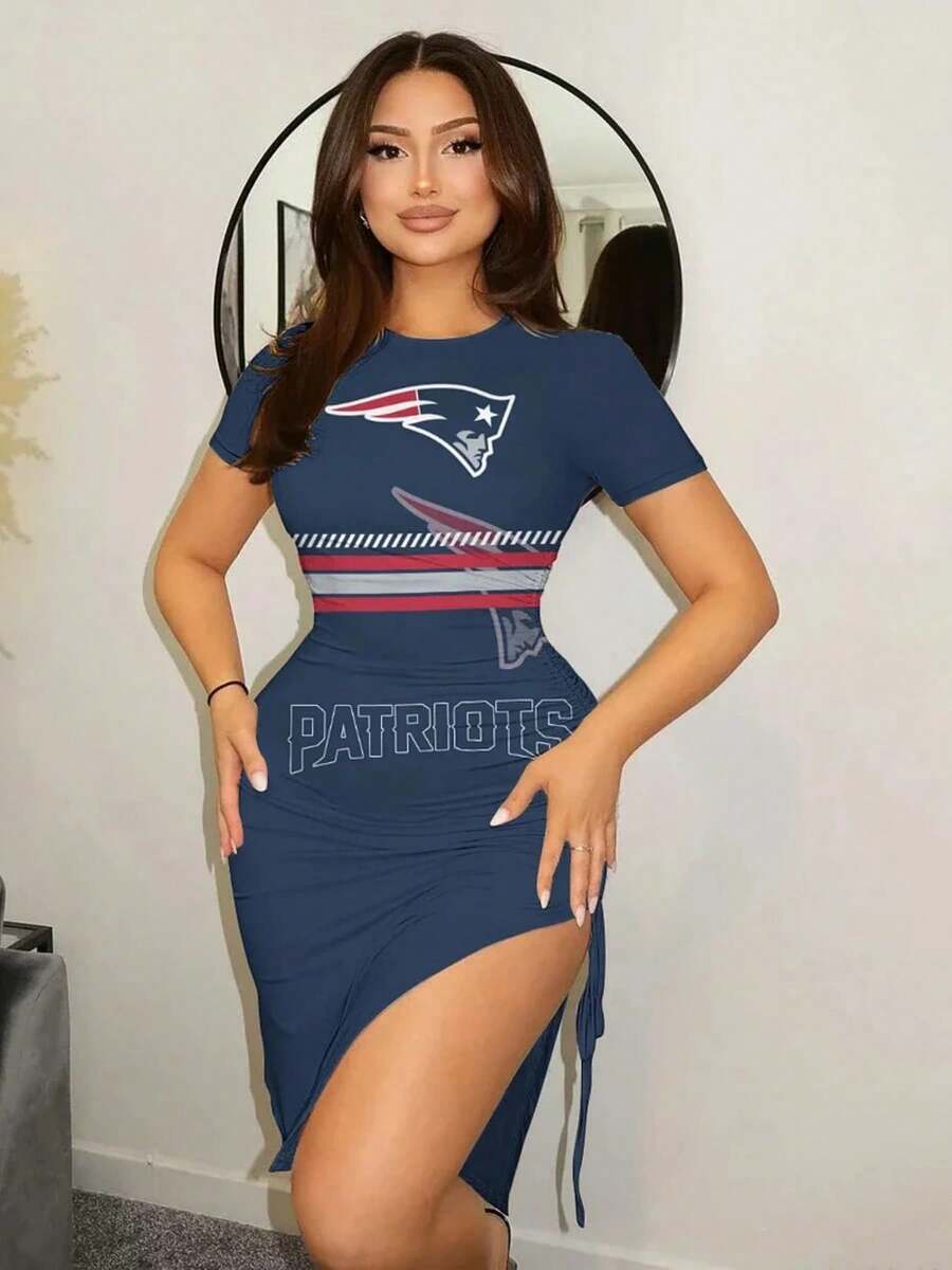 New England Patriot-S Women's Bodycon Dress, Football Tight Fitted Dress For Game Day And Night Out-14 - style - 查看 1