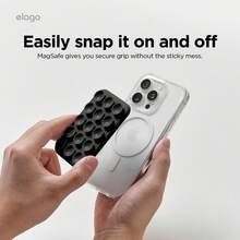 Elago Magnetic Suction Cup Phone Mount Compatible With MagSafe Case, Removable Silicone Sticky Grip Holder For IPhone, Non-Slip, Washable, Hands-Free Selfies/Video For Insta Influencer/Creator, Gift For Birthday, Family, Friends, Phone Accessories, Mountable Holder For Wall, Shower, Phone Stand - màu đen - Xem 4
