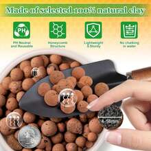 Sunwinx 2 LBS Natural Leca Clay Pebbles For Plants- 4-16mm Expanded Clay Leca Balls For Indoor Plants, Hydroton Clay Pebbles For Plants Hydroponic &Amp; Aquaponics Growing, Orchids, Drainage, Terrarium - ColorA - 查看 3