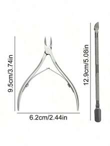 1/8 piezas Juego de herramientas profesionales para el cuidado de las uñas - Cortaúñas con doble resorte y herramientas de manicura - Adecuado para el cuidado de las uñas y pedicura en el hogar/SPA/salón (Plata) - Plateado - Ver 9