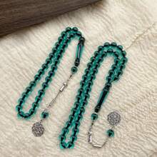 1pc Translucent Green Acrylic Beaded Bracelet, Elegant Prayer Beads For Women, Casual Daily Wear - Multicolor - View 8