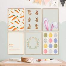 1pc Canvas Wall Art - Easter Gallery Wall Art, Vibrant Spring Art Prints, Easter Danish Pastel Home Decor, Spring Wall Art, Baby Room Decor – Framed Nursery Wall Art Perfect For Playroom Decor Nursery Decor, Childcare Room Decor, Kindergarten Decor, Boy's Room Decor Girl's Bedroom Decor Kids' Room Decor Easter Wall Decor, Nursery Spring Decor, Easter Children's Room Posters, Spring Decor Posters - Multicolor - View 6