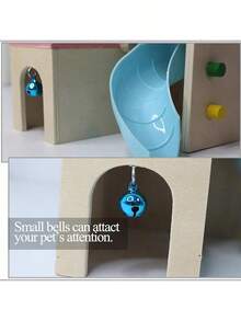 仓鼠别墅宠物小型动物藏身处，趣味攀爬梯滑梯木制小屋玩具，小型宠物咀嚼玩具 - 均碼 - 查看 6