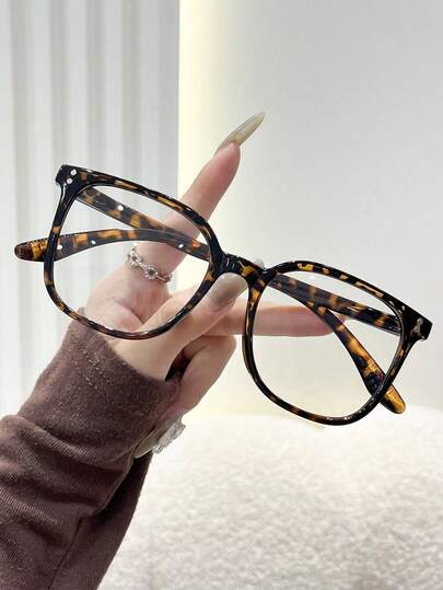 1-6pcs Women Plastic Inlaid Nail Multicolor Full Narrow Frame Round Tinted Lens Portable Modern Simple Style Casual Clear Glasses Combination For Office Outfit Office Suitable For All Face Shapes Accessories