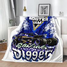 1PC 3D Monster Jam Monster Truck Cartoon Blanket, Edgy Gift For Motorsports Fans, Themed Man Cave Decor, Retro Sci-Fi Party Accent & Race Day Souvenir,Soft Throw Blanket For Home Bedroom Bed Sofa Picnic Travel Office Cover Blanket - multicolour 23 - 查看 3