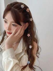 Set Of 48 Mini Floral Hair Clips With Crystals/Pearls/Opal Hair Accessories For Children And Adults - Bộ gồm 24 đơn vị - Xem 8