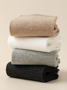 1/5 双男士纯色舒适透气柔软休闲商务运动中筒袜 - 彩色 - 查看 6