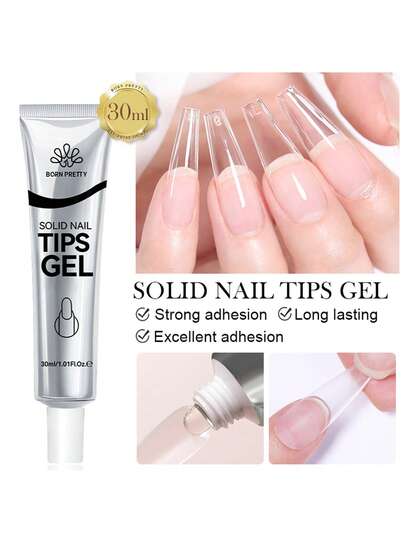 BORN PRETTY 30ml 超强力假指甲胶水，适用于假指甲、美甲贴纸和DIY水钻树脂装饰，适合家庭和美甲沙龙使用。