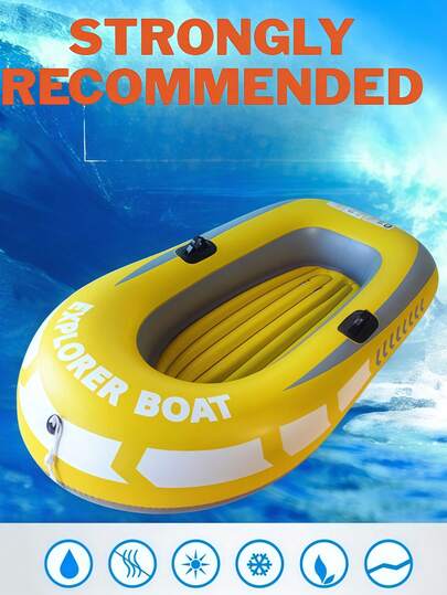 2-Person Inflatable Fishing Boat, Drifting Boat, 1 Small PVC Inflatable Water Leisure Boat, Inflatable Raft, Swimming Pool Float, Travel Essential, Enjoy Pool Time! Suitable For Summer Pool Party, Foldable For Summer, Applicable For Spa, Swimming Pool, Beach Party, Multifunctional Summer Outdoor Water Entertainment Floating Boat, Portable Floating Boat
