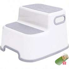 Taburete de Aseo Infantil - Taburete de 2 escalones para niños pequeños, Segura y Antideslizante, Adecuada para Que los niños se laven Las Manos, se cepillen los Dientes, vayan al baño - Negro - Ver 2