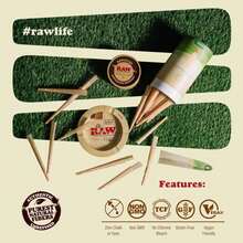 RAW Cones 1 1_4 Size: 50 Pack Patented Slow Burning Pre Rolled Rolling Papers &Amp; Tips, Classic Raw Paper, 84mm - 白色 - 查看 3