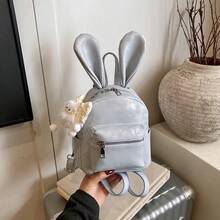 Korean Style Women Rabbit Ear Backpack, Large Capacity Niche Design Casual Backpack, Simple Fashionable Shoulder Bag - A - View 11