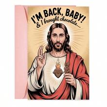 1PC Funny Easter Card (With Envelope) - "I'm Back, Baby! & I Brought Chocolate..." Witty Message, Perfect For Family/Friends/Easter, Playful Holiday Greeting Card - Multicolor - View 9