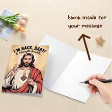 1PC Funny Easter Card (With Envelope) - "I'm Back, Baby! & I Brought Chocolate..." Witty Message, Perfect For Family/Friends/Easter, Playful Holiday Greeting Card - Multicolor - View 7