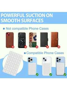 2 piezas Palo de selfie clásico de doble cara con 40 ventosas de silicona, soporte de teléfono multifuncional reutilizable y adhesivo para montaje o uso manual, adecuado para grabación de video y fotografía, gran regalo para amigos y accesorios de teléfono para el Ramadán - Multicolor - Ver 5