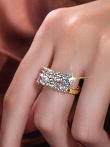XUJIA 1件女士莫桑鑽戒指 925純銀訂婚戒指 圓形莫桑鑽銀戒 結婚週年女士新娘珠寶禮物 - RMO-051 - 查看 7