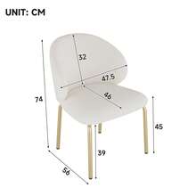 Restaurant Chairs, Lounge Chairs, Banquet Chairs, Golden Yellow Legs, Chenille Fabric, Grey, Beige, Dimensions: W 47.5 * D 56 * H 74 Cm (4 Chairs) - Beige - View 10