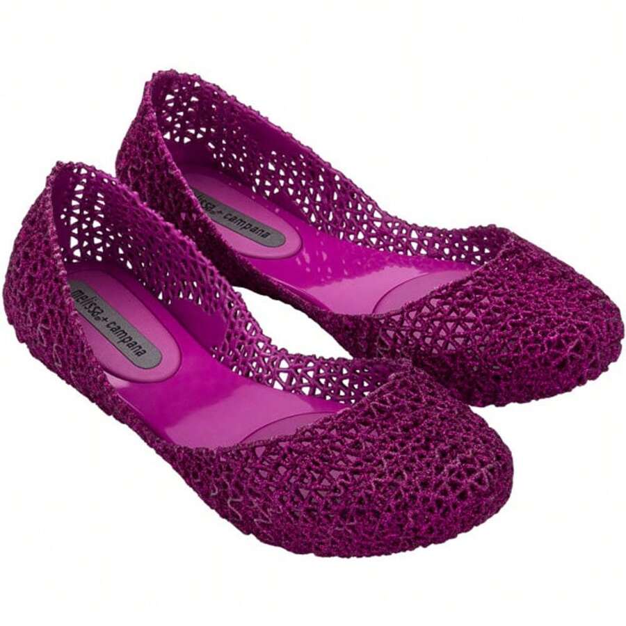 Melissa  Womens Campana Papel Vii Flats - Kim tuyến hồng II - Xem 1
