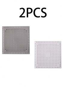 2 piezas/1 pieza Cubierta de drenaje cuadrada, atrapapelos, cubierta protectora para desagüe de baño y cocina - A - Ver 10