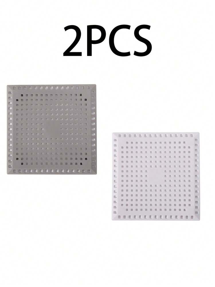 2 piezas/1 pieza Cubierta de drenaje cuadrada, atrapapelos, cubierta protectora para desagüe de baño y cocina - A - Añade 10