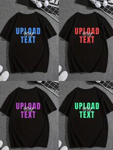 Men's Exclusive Text Graphic Black Customized T-Shirt - Black - View 2
