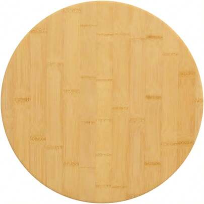 Round Bamboo Table Top 15.7*15.7*1 In Smooth Varnished Replacement Outdoor Table Top Solid Workbench Top For Living Room Patio RV Garden