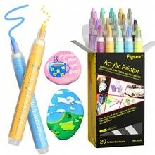 12/18/20 Farben Acrylmarker Set + 12 Hauttöne, wasserbasiert, wasserfest, schnelltrocknend, geeignet für verschiedene Materialien (Stein/Keramik/Holz/Glas/Papier), Kunstmalerei/Porträtskizzen/DIY Basteln/Graffiti, hohe Farbsättigung & nicht verlaufend, unverzichtbares Künstlerzubehör Set für professionelle Künstler - Acrylmarker - Übersicht 5
