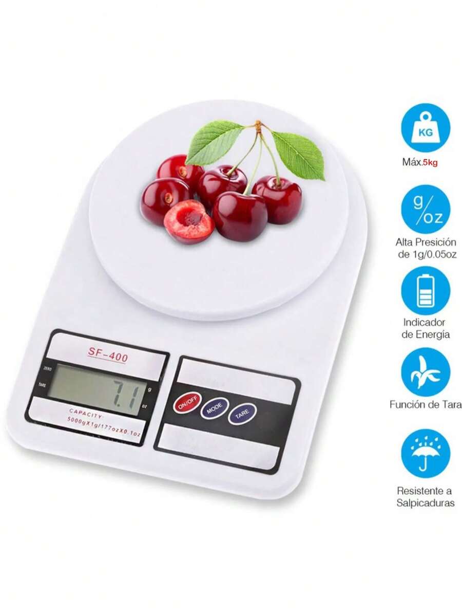 SF-400 Digital Gram Scale, Portable Scale, Weighs Up To 5kg, High Precision And Splash Resistant Kitchen Scale, Precise Small Scale For Business And Home - 白色 - 查看 1