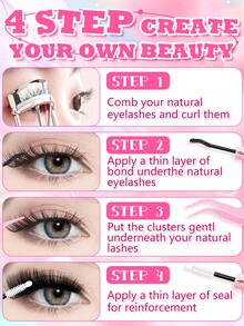 2044PCS Individual Lashes Book Kit D Curl 10 Styles Mixed Length Bottom/Spikes/30D/50D/60D/80D/100D/120D Soft And Comfortable False Eyelashes Long-Lasting Lashes Kit , Perfect For Beginners&Proficient, DIY At Home Easily, For Makeup Daily Lash Clusters - Nhiều màu - Xem 10