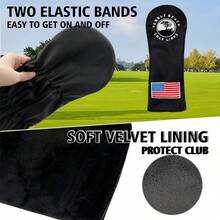 Black Leather Golf Club Head Cover, Waterproof , Golf Accessories & Gifts - Black - View 3