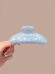 3pcs Large Size Pink, White, Blue Ombre Water Wave Hair Clips, 11cm, Elegant, Minimalist, Versatile Summer Hair Accessories Suitable For Daily, Casual, Party, Work, Vacation, Face Washing, Makeup, Outfit Matching For Back To School Fall Winter Claw Clip - 彩色 - 查看 5