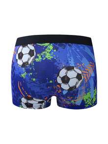 5pcs/Pack Men's Boxer Briefs, Random Football Printed Underwear, Comfortable Versatile Men's Boxer Shorts - Multicolor - View 2