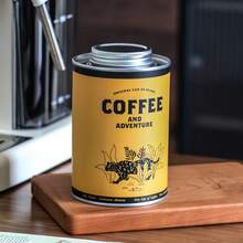 Recipiente de almacenamiento de café de alta calidad con válvula de desgasificación unidireccional - Recipiente sellado herméticamente apto para granos de café, hojas de té, productos secos, especias | Lata de metal resistente a los rayos UV para la cocina, la despensa, el campamento al aire libre - Multicolor - Ver 7