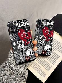 Collage de estética punk rock. Esta elegante funda es compatible con los modelos  17, 16, 15, 14 Pro Max, 13, 12, 11, XR y XS Plus. Fabricada en silicona TPU, ofrece protección contra golpes y caídas, además de una sensación superior. Es un regalo ideal para familiares, amigos y seres queridos, y una opción perfecta para San Valentín.fundas para ,fundas,accesorios para celular,fundas para celular,fundas para  13,funda  13,funda  16,funda  17 pro max,funda  15,fundas para  16,fundas  11,fundas ,Música rock, elementos del rock - Negro - Ver 5