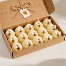 6/12pcs Unscented White Votive Candles, 5cm, Natural Mild Honey Scent, Clean Burning Candles Suitable For Wedding Table, Home, Spa, Holiday Party - Multicolor - View 1