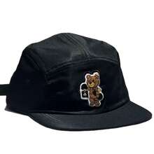 Black Graphite Five Panel Cap On - Black Bear - View 2