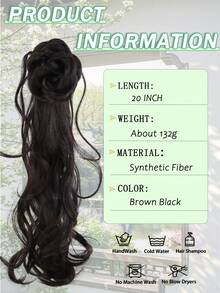 Synthetic Wigs Side-Claw Ponytail With Dragon Beard And Flower Bud Design, Natural And Fluffy Long Curly Hair Suitable For Women's Daily Wear And Gatherings - Multicolor - View 5