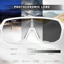 KAPVOE Gafas de ciclismo fotocromáticas para hombres y mujeres  para icleta de montaña gafas deportivas - Blanco-08 - Ver 4