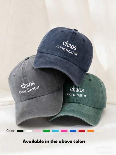 1pc Unisex Printed Distressed Washed Baseball Cap, Vintage Style, Breathable Sports Sun Hat, Suitable For Daily Outings, Fishing, Outdoor Travel