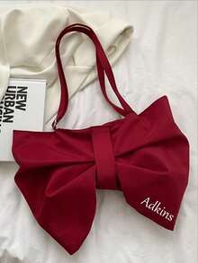 Personalized Bow Tote Bag Y2K Japan Kawaii Single Shoulder Fabric Bag Customized Name's Women Canvas Bag Student Large Capacity Tote Bag Storage Crossbody Bag - Multicolor - View 9