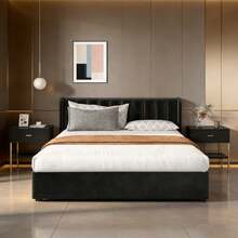 Bed Bases & Foundations - Black + Velvet + 160cm*200cm - View 1