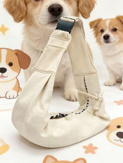 1个宠物背袋，适用于狗狗、幼犬和猫咪，户外旅行狗狗单肩包，可折叠便携，带拉链口袋和可调节肩带，Outcrop宠物背袋大容量透气，单肩斜挎包/手提包，礼物，情人节礼物