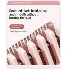 Electric Razor, Women's Dedicated Bikini Trimmer, 2 In 1 Wet And Dry Waterproof Electric Shaver, 400mAh USB Rechargeable Dual Head Razor, Painless Trimming For Private Areas, Face, Underarms, And Legs, Stainless Steel Blade Design That Is Both Beautiful And Sharp, Portable Multifunctional Shaver, The Best Gift For Both Men And Women, Father's Day Gift, The Perfect Gift For Women - 粉色 - 查看 8