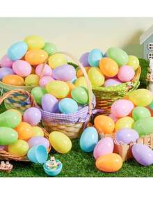 10 quả trứng Phục Sinh màu pastel, trứng Phục Sinh rỗng ruột có thể đổ đầy, trứng nhựa nhiều màu sắc dùng cho trò chơi săn trứng Phục Sinh, quà tặng tiệc tùng, đồ trang trí giỏ quà, giải thưởng trò chơi, trang trí nhà cửa ngày lễ, trang trí mùa xuân (Màu ngẫu nhiên) - Nhiều kiểu dáng - Xem 1