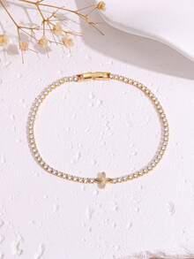 1 pieza Pulsera de tenis elegante y con brillo de moda, adecuada para uso diario - Pulsera - Ver 1