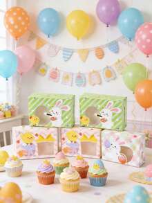 6个带窗口的复活节礼盒,复活节纸质窗口纸杯蛋糕盒,复活节兔子和彩蛋设计,复活节节日礼品包装,复活节兔子饼干盒,烘焙包装盒,甜点盒,蛋糕盒,糖果盒,甜品盒,食品容器,复活节派对礼品包装用品,复活节派对用品,复活节装饰品,家居装饰,厨房和餐厅装饰,烘焙用品,复活节快乐派对装饰品,复活节礼物,复活节派对回礼盒 - 復活節卡通 - 查看 4