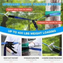 GCCSJ Zipline Kits For Backyard,Outdoor PlaygroundZipline For Backyard Kids And Adults(100FT) Up To 400 Lbs - Upgraded Quick Tightening System,Removable Trolley,Height Adjustable Thickened Seat,Outdoor Kids Play Equipment,The Best Birthday Gift For A Child - 100FT - View 8