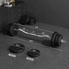 Curl  Barbell Set Lifting Exercise Curl Bar Adjustable  Plate Weight Sets Home Fitness Exercise Machines Weightlifting Equipment - default - View 3