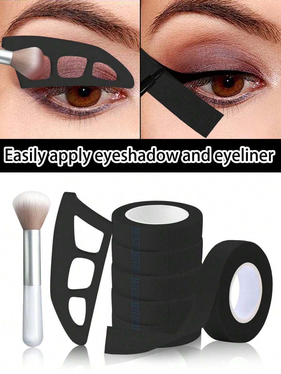 7pcs Black Eye Makeup Tools, Including 6pcs Eyeliner, Eyeshadow Stencils - Professional Eyelash Extension Tapes, Easy To Use, Create Perfect Eye Makeup, Suitable For Beginners, Eyeshadow Template, Eyeshadow Auxiliary Tools, Eyeshadow Tools And Brushes, Eye Makeup Tools, Makeup Tools 4/2/1pc