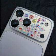 Filme de Lente de Alta Definição + Sacola de Compras Urso de Pelúcia Adesivo Relevo DIY, Adequado para Apple 17promax/17pro, Resistente a Arranhões, Fácil de Instalar, Ajuste Preciso, Design Minimalista, Filme de Lente Ano Novo, Presente Dia dos Namorados - Película para lente + adesivos - Visão 7